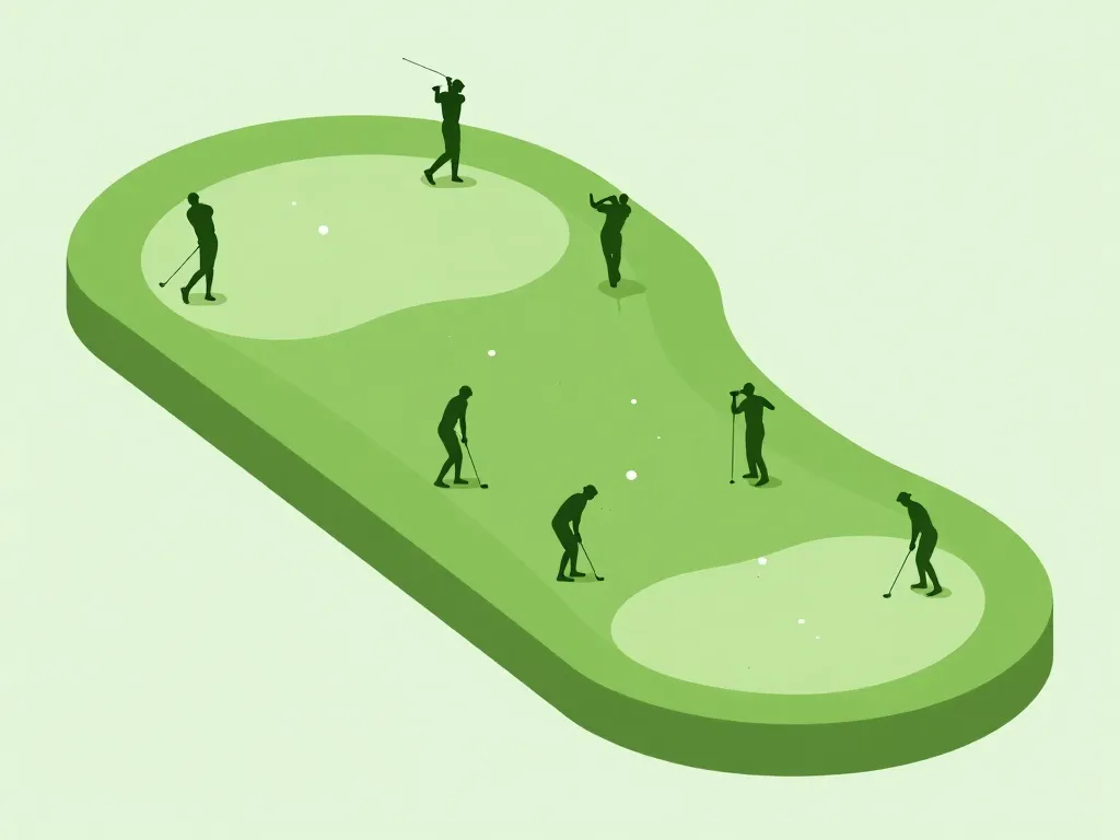 diagramme 3D concept shotgun in golf départs simultanés