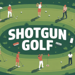 illustration vectorielle shotgun in golf parcours simultané