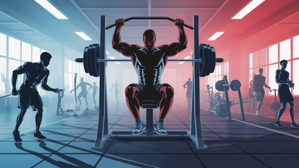 table de berger musculation dans environnement sportif avec athlètes