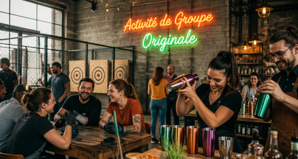 activité de groupe originale dans un loft industriel