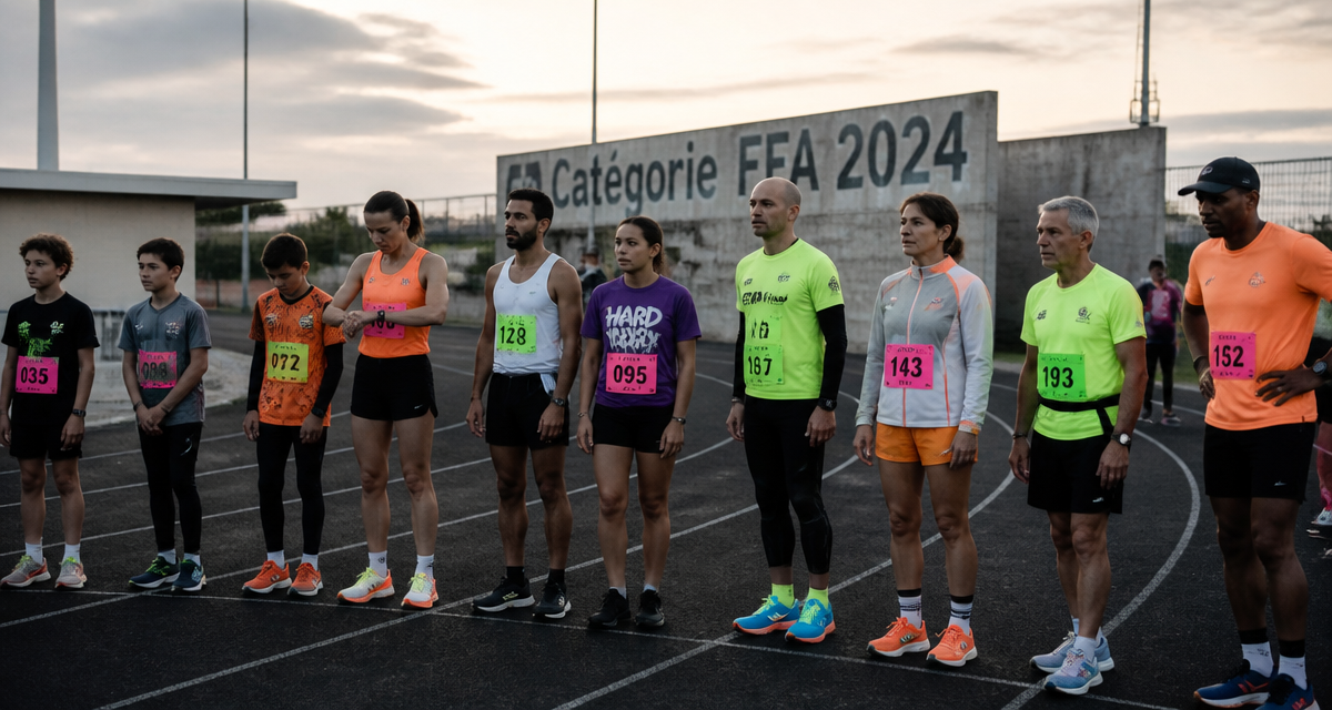 Catégorie course à pied 2024 alignement coureurs piste