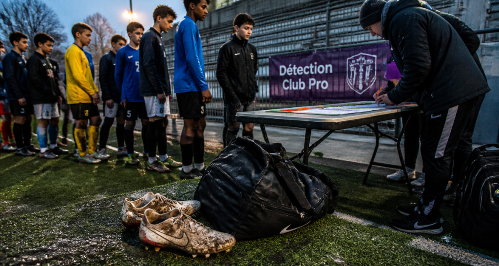 Détection foot club pro jeunes joueurs table évaluation