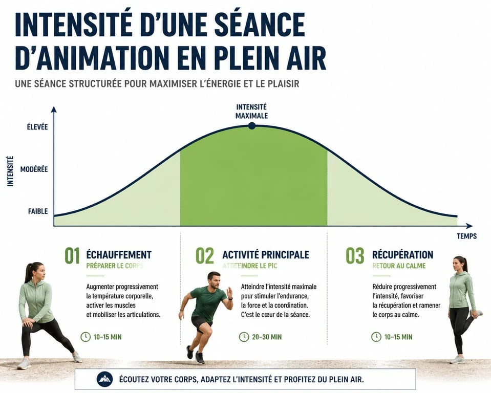 Infographie de la courbe d'intensité pour l'animation de jeux extérieur