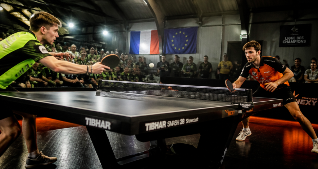 ligue des champions de tennis de table match joueurs supporters