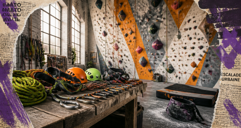 materiel escalade sur table en salle