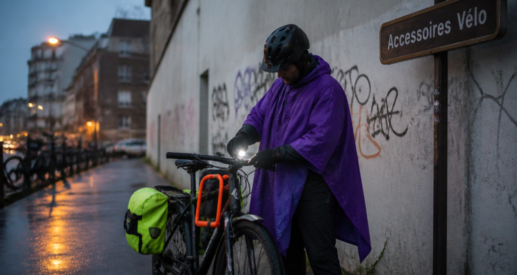 Velo accessoire cycliste urbain équipé