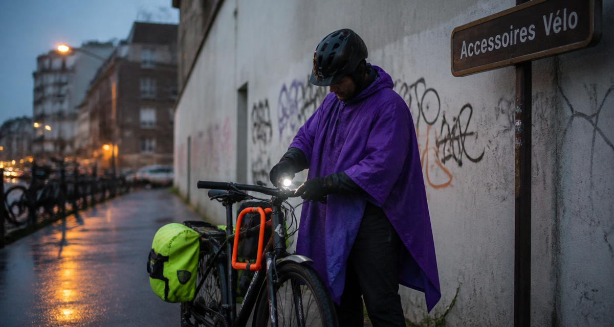 Velo accessoire cycliste urbain équipé