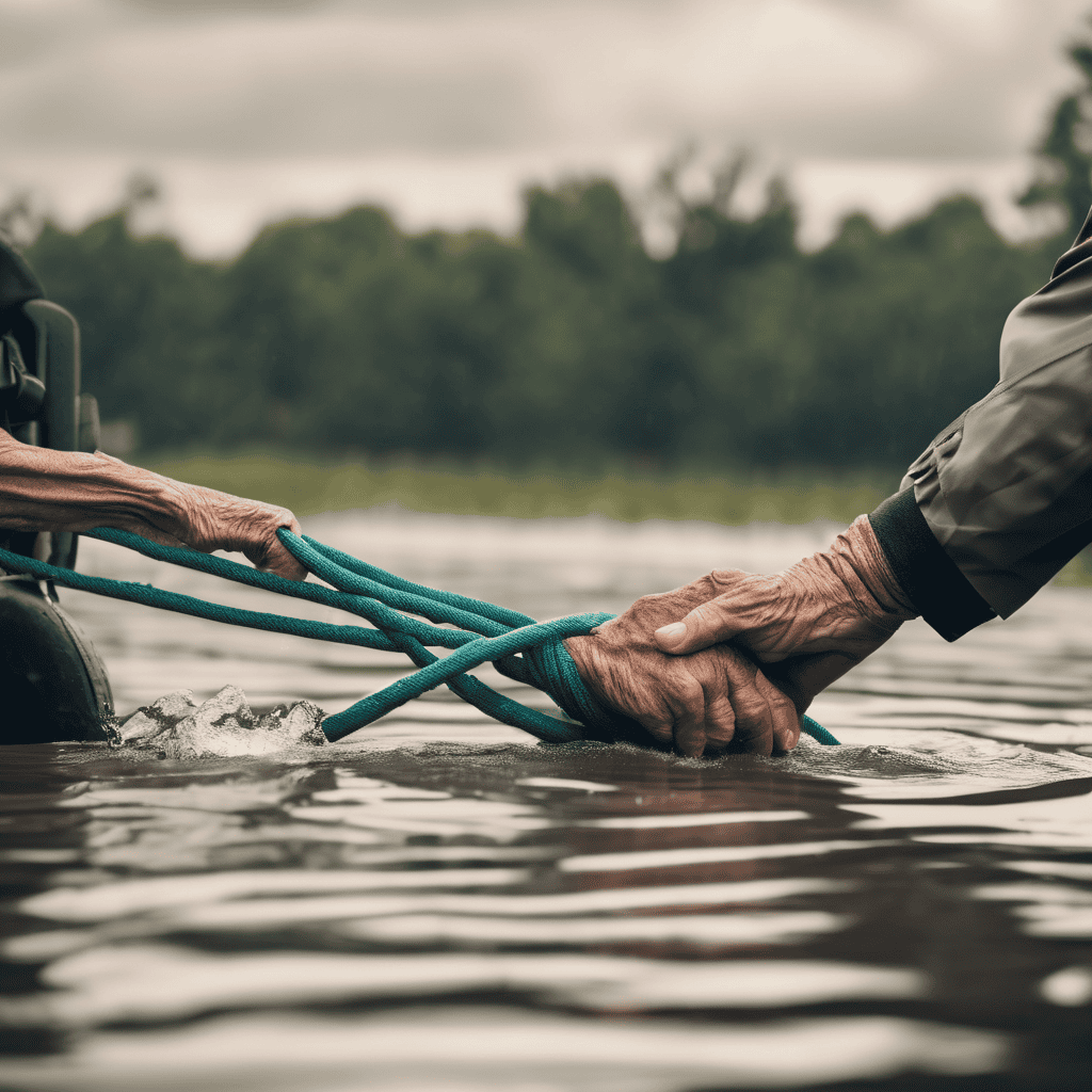 Kindness in Flood Response: Police Officer Reaches Out to Elderly Woman