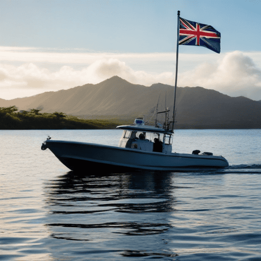 Illustration of Australia handover state-of-the-art vessel RFNS Timo to Fiji