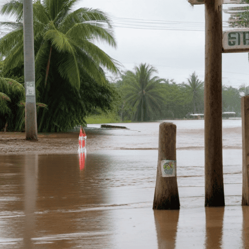 Illustration of Businesses in West Affected by Flooding