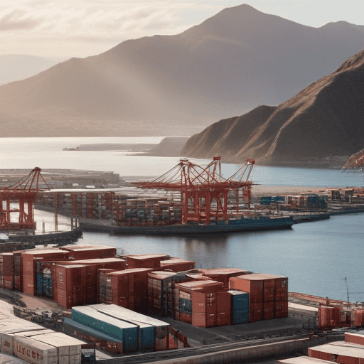 Illustration of Chancay Port: A New Gateway for Trade Between Latin America and Asia