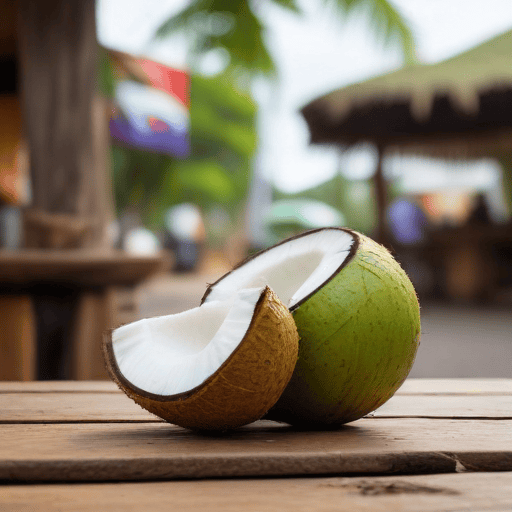 Illustration of Duo delights in roadside green coconut juice business