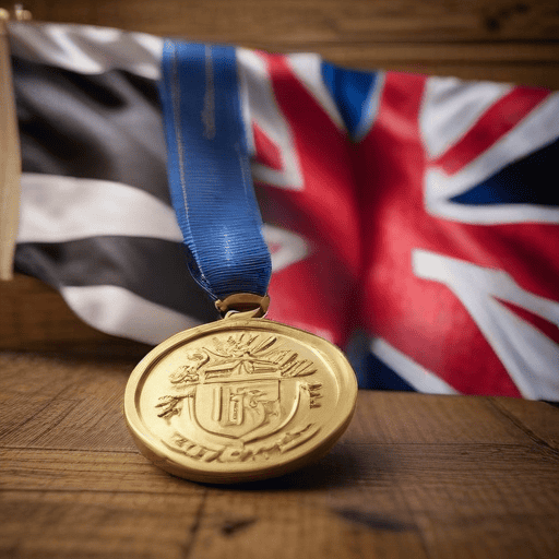 Illustration of Gold Medallist Acknowledges Elderly Parents