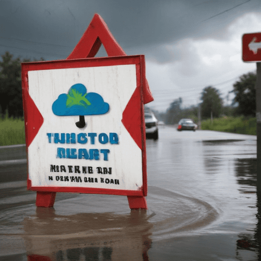 Illustration of Move to higher ground, people in flood areas urged