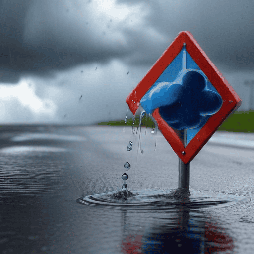 Illustration of North Braces for Rain, Flood