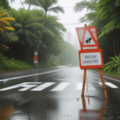 Illustration of Road users urged to be vigilant during wet season