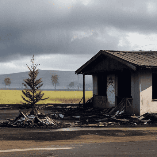 Illustration of Widow Loses Home, Belongings in Fire