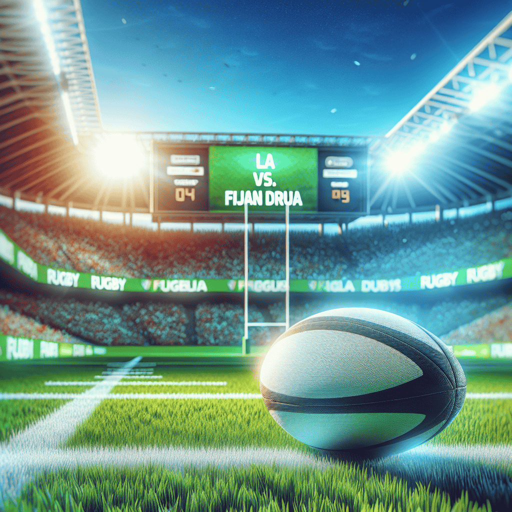 Illustration of Los Angeles rugby club arrives in Fiji