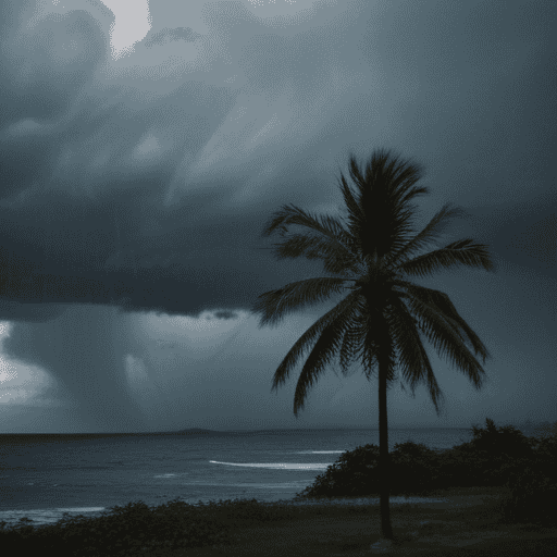 Illustration of Severe thunderstorm and heavy rainfall warning issued for parts of Fiji