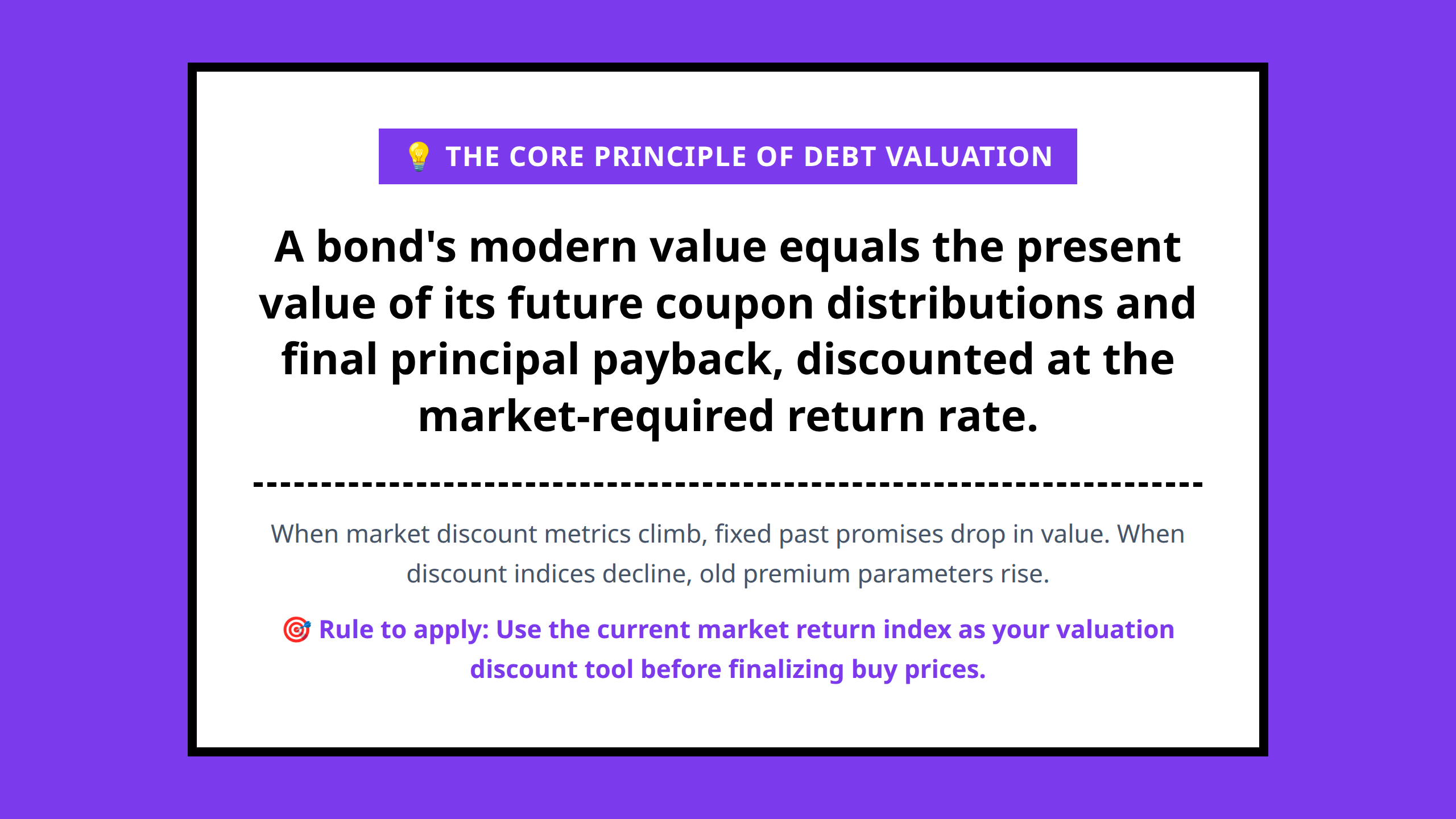 Core central takeaway regarding fixed-income cash flow values and interest rates.