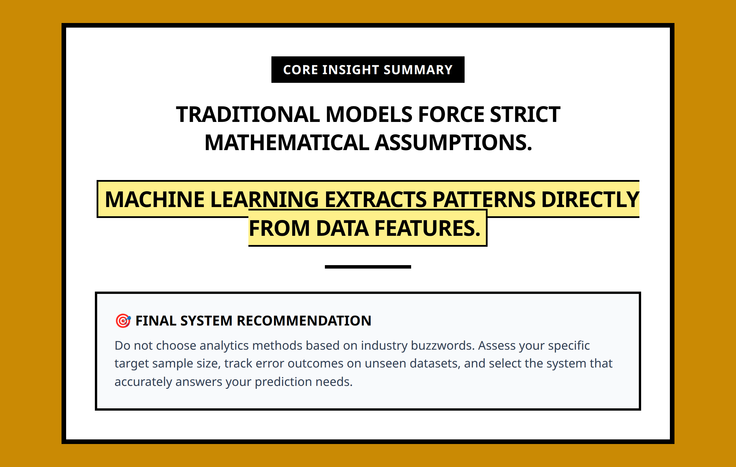 Mini poster focusing on structural assumptions versus predictive performance rules in asset discovery