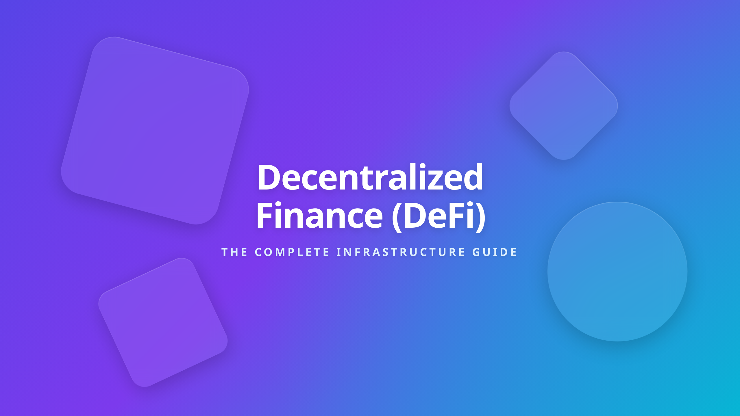 Decentralized Finance DeFi guide cover featuring modern financial ecosystem architecture concepts