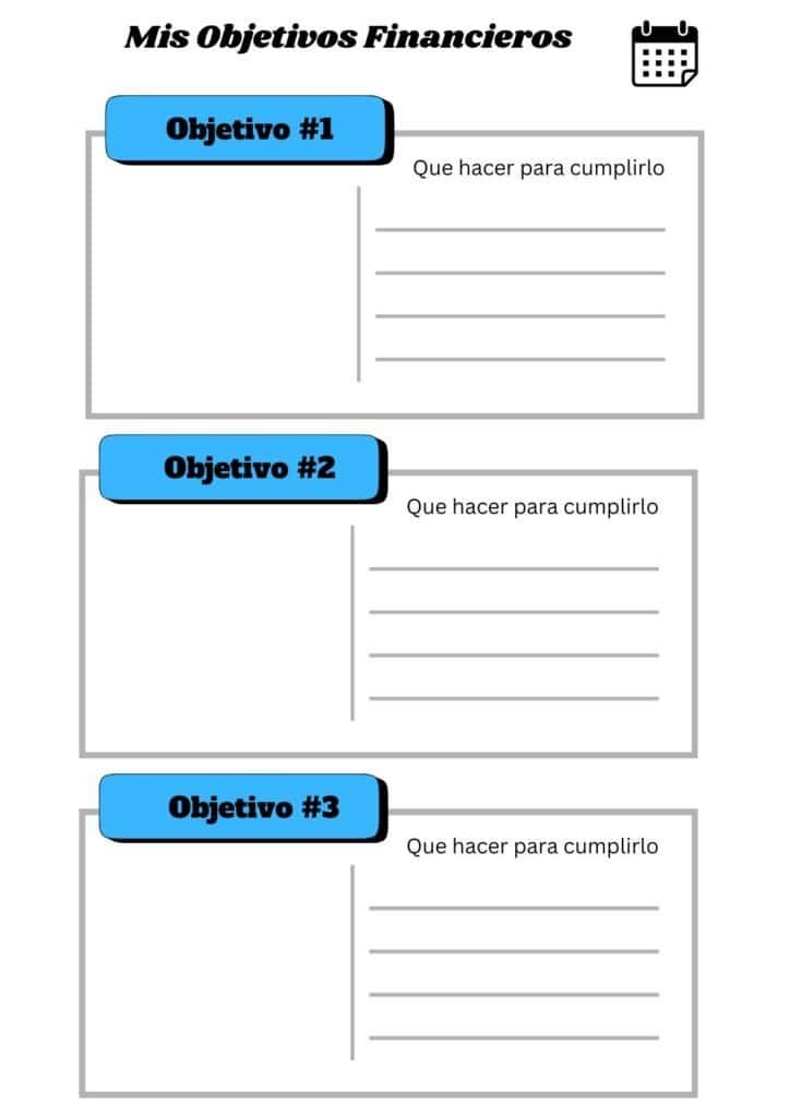 plan financiero personal, objetivos personales