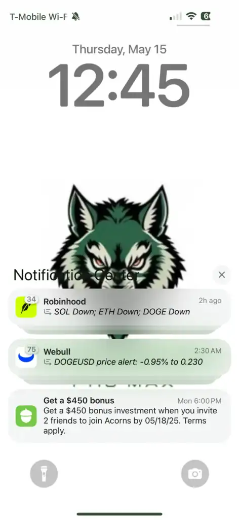 aplicaciones para invertir, notificaciones