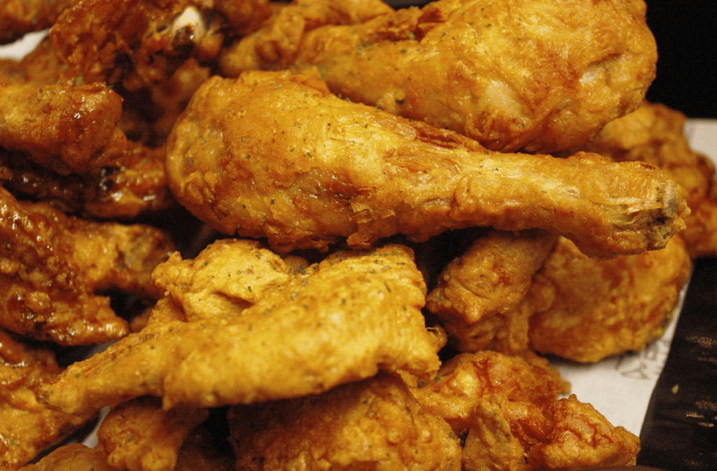 Crispy, golden-brown Korean fried chicken with a perfectly thin and crunchy crust.