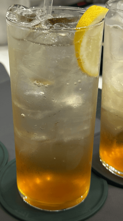 Traditional Korean green plum extract mixed with sparkling water for a healthy, cool summer drink