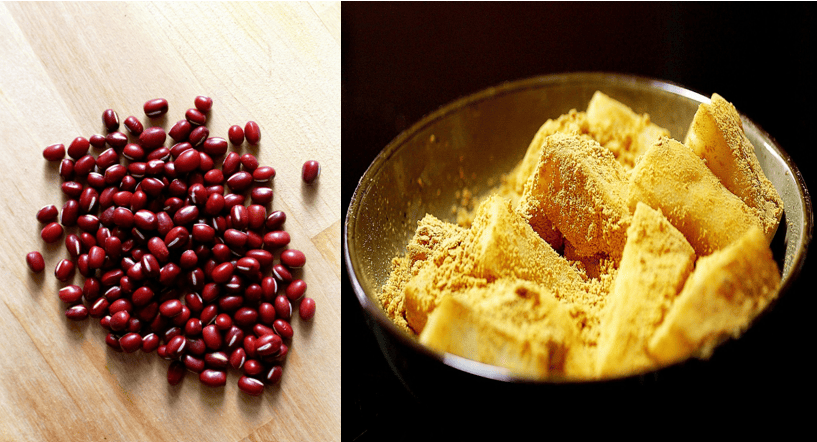 Authentic Korean flavors: red bean paste and roasted soybean powder injeolmi.