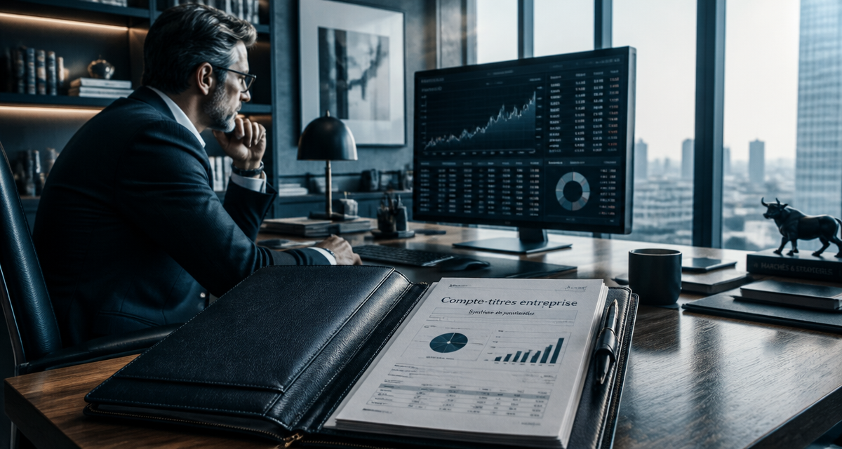 compte titre entreprise sur écran financier