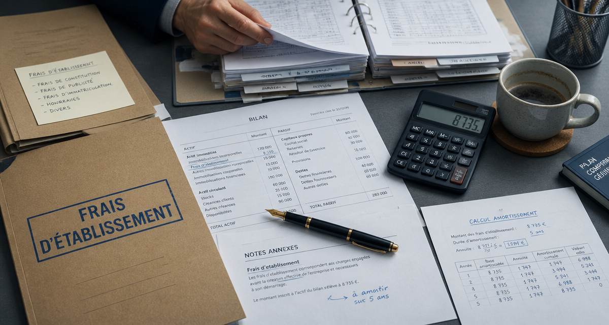frais d établissement documents comptables