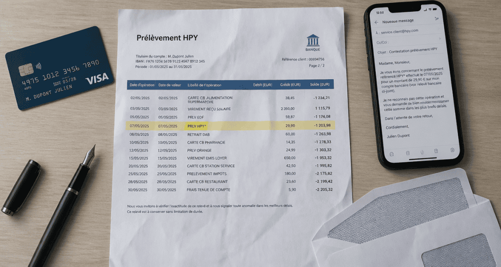 hpy paiement sur relevé bancaire carte