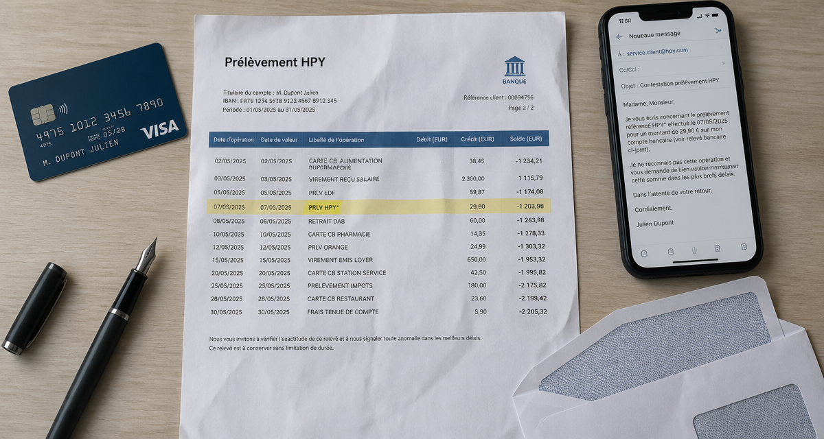 hpy paiement sur relevé bancaire carte