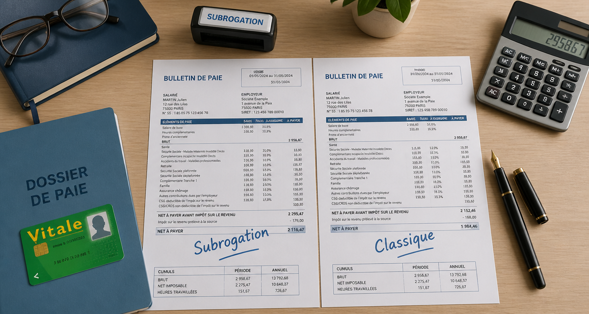 Subrogation avantage et inconvénient sur bulletin de paie
