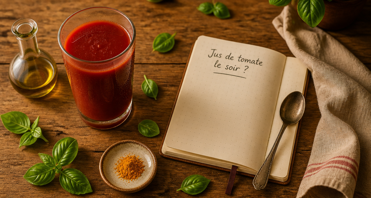 peut on boire du jus de tomate le soir image verre