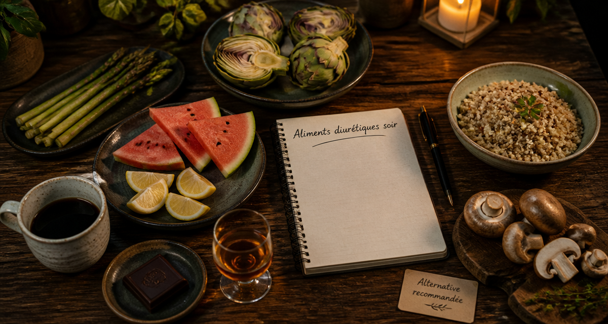 aliments diurétiques à éviter le soir sur table