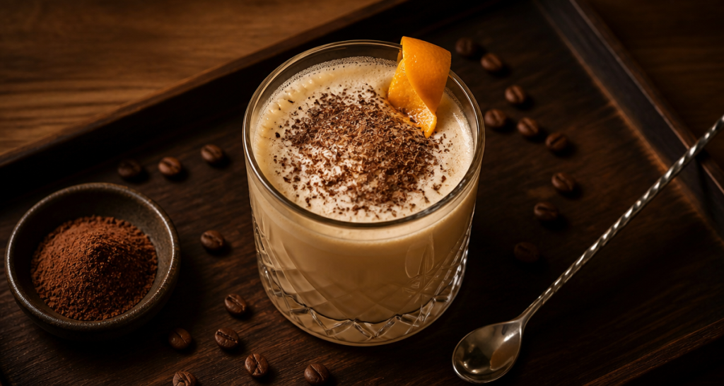 cocktail orgasme onctueux avec grains de café