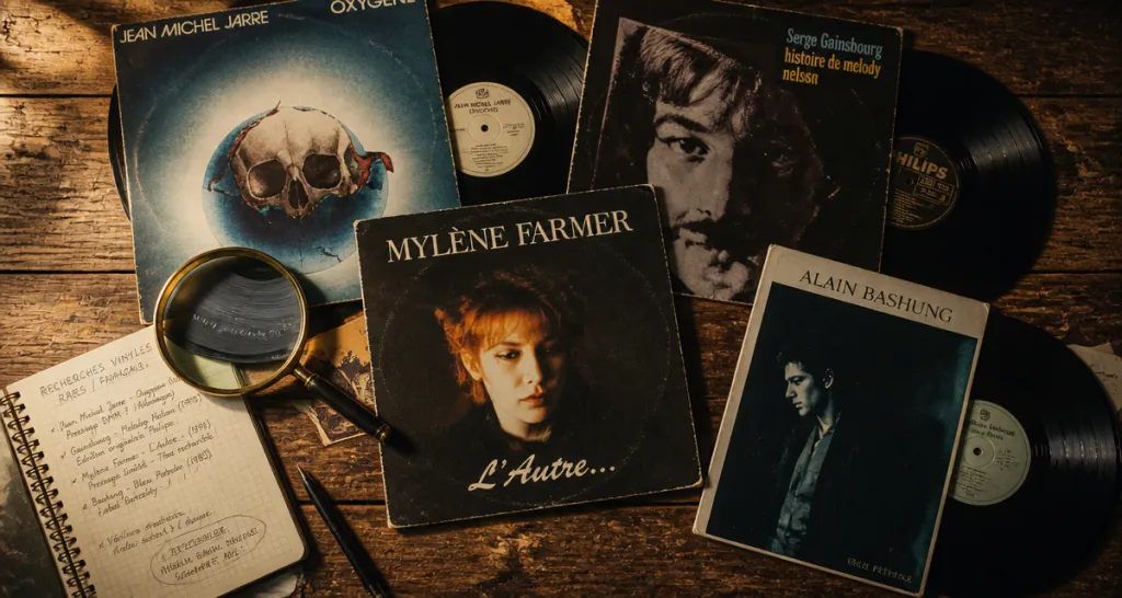 disques vinyl les plus recherchés français sur une table