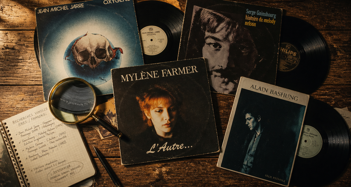 disques vinyl les plus recherchés français sur une table
