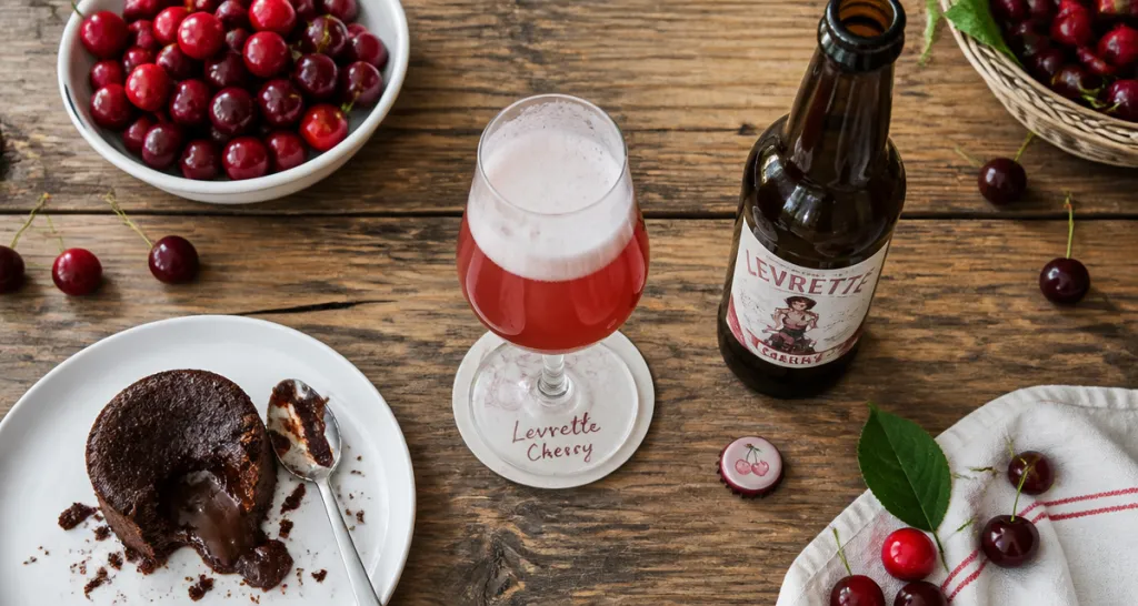levrette cherry bière cerise mousse et fondant
