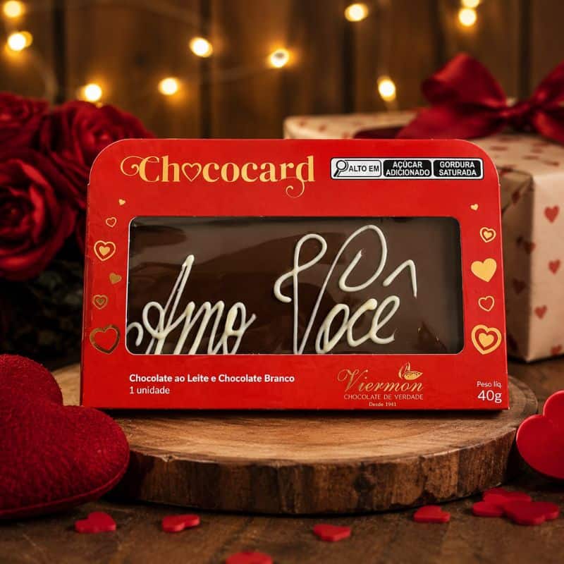 Cartão de Chocolate Chococard "Amo Você"