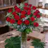 Ramo fúnebre de rosas rojas