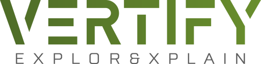 Logo with "VERTIFY" in green, symbolizing cannabis lighting technology leadership. Logo: "VERTIFY" in green above "EXPLORE & EXPLAIN," for cannabis grow light science. "VERTIFY" logo highlights LED grow lights for commercial cannabis cultivation.