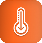 Thermometer with down arrow, symbolizing cannabis LED grow light cooling technology.