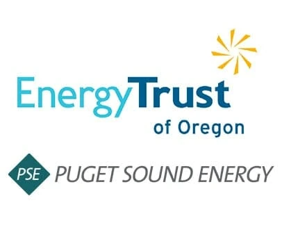 Logos of Energy Trust of Oregon & Puget Sound Energy for commercial cannabis lighting.
