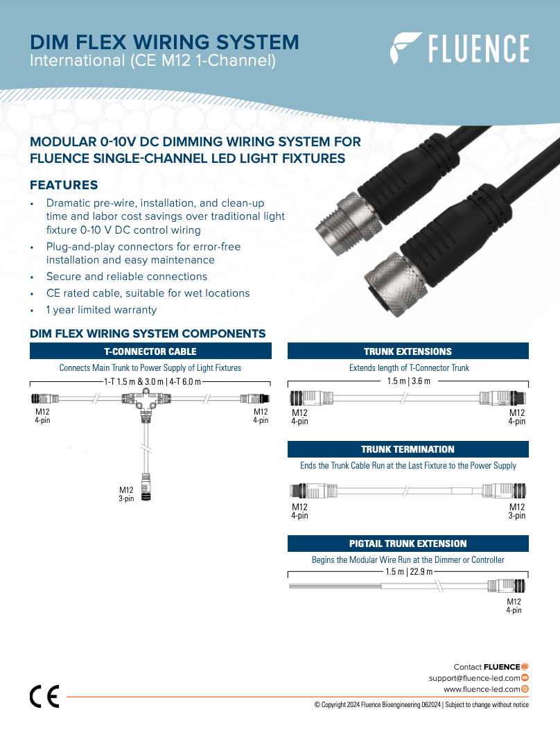 DIM Flex Wiring System diagram for LED grow lights for commercial cannabis cultivation.
