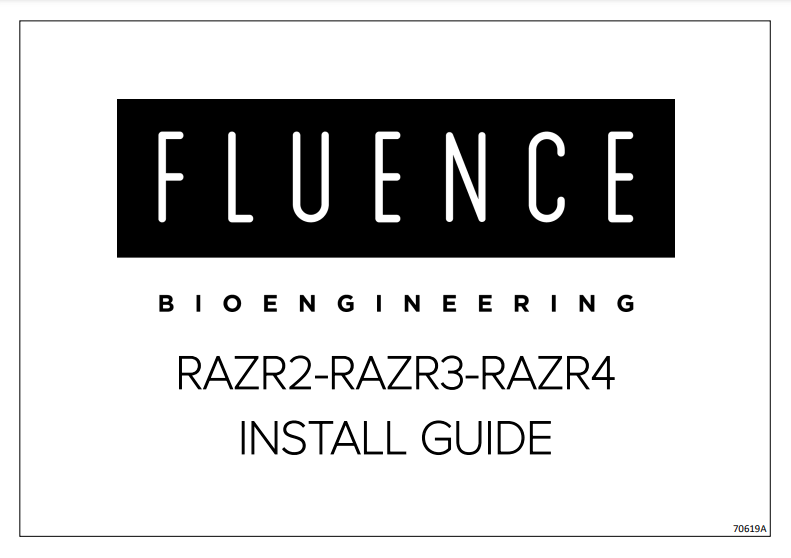Cover of Fluence RAZR LED grow lights guide for commercial cannabis cultivation.