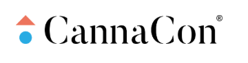 CannaCon logo with red triangle, blue circle, evoking cannabis lighting technology branding.